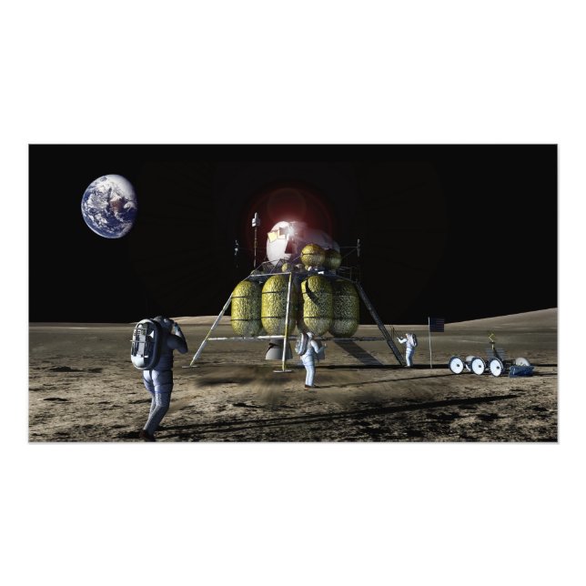 Artist rendition of a new spaceship to the moon photo print (Front)