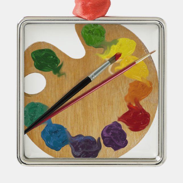 Artist`s palette color wheel metal ornament (Front)