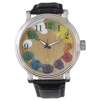 Artist`s Palette Rainbow Watch by Ink_Ribbon at Zazzle