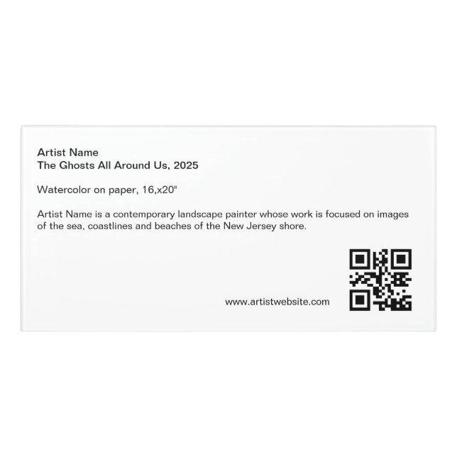 Artist Sign Gallery Placard QR Code (Classic Front)