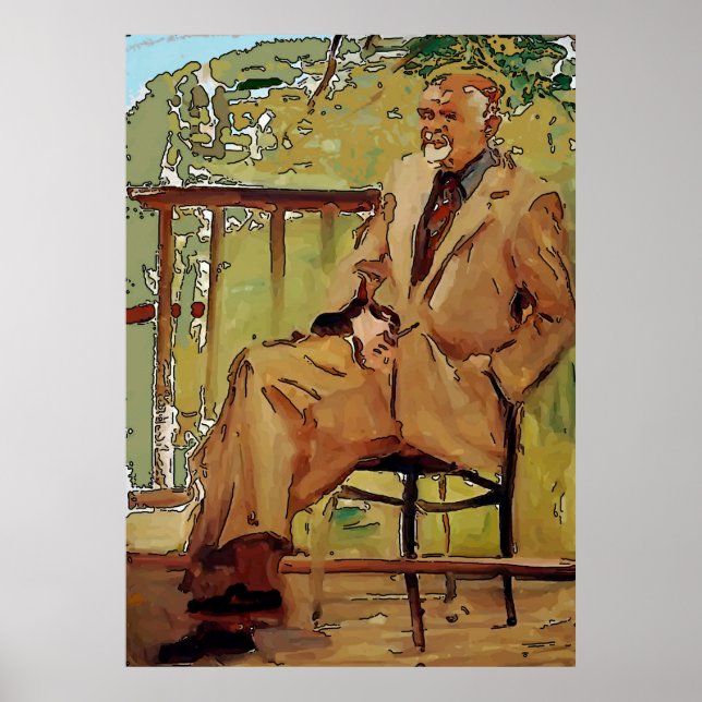 Artist Sitting on Porch Poster (Front)