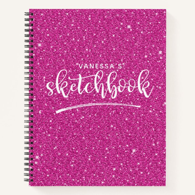 Artist Sketchbook Elegant Hot Pink Notebook (Front)