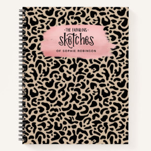 Artist Sketchbook Elegant Leopard Print Notebook