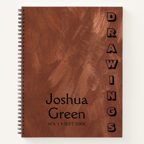 Artist sketchbook modern name personalized notebook