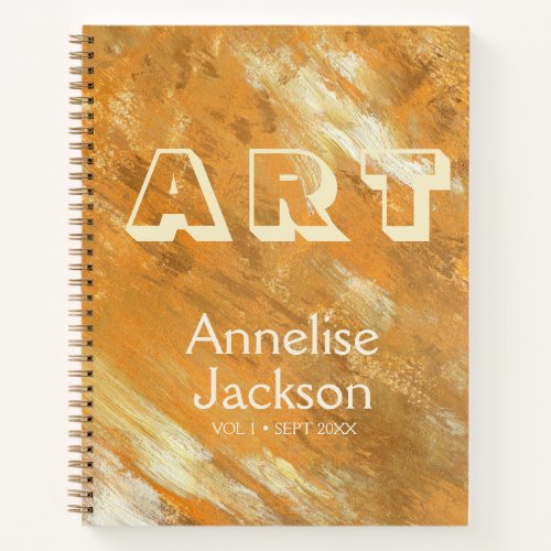 Artist sketchbook name personalized modern notebook