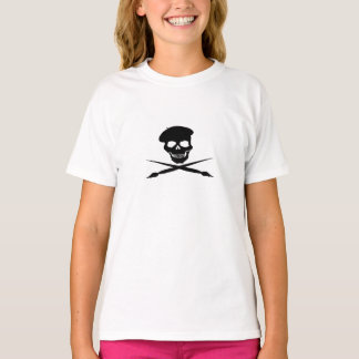 Artist Skull and Crossed Paint Brushes T-Shirt