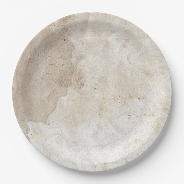 Artist Studio Beige Antique Parchment Elegant Art Paper Plates (Front)