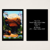 Artist Trading Card NY Trade Center Globe 2002 ATC (Front & Back)