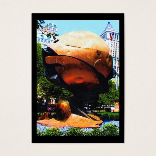 Artist Trading Card NY Trade Center Globe 2002 ATC (Front)