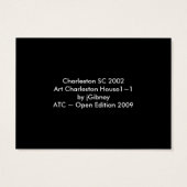 Artist Trading Cards Charleston SC ATC (Back)