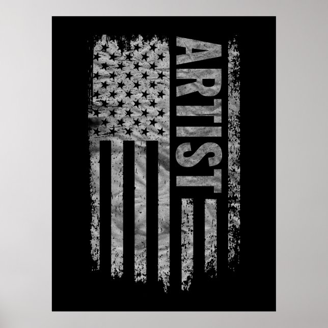 Artist USA Flag Distressed design Poster (Front)