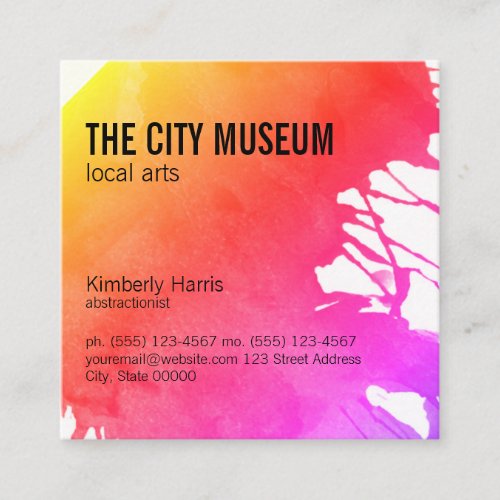 Artist vibrant square business card