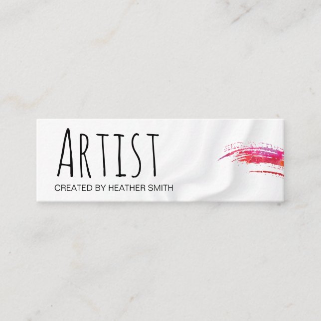 Artist / Watercolor Brushed | Silky Drapery Mini Business Card (Front)
