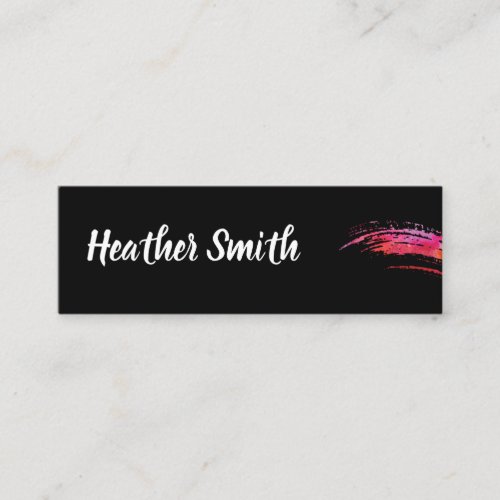 Artist  Watercolor Faux Leather Mini Business Card