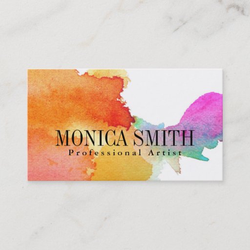 Customizable Splash of Watercolor Double-Sided Standard Business Cards (Pack Of 100)