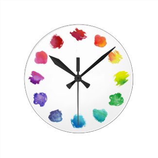 Artist Watercolor Paint Palette Acrylic Wall Clock