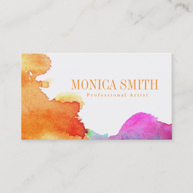 Artist Watercolor Style Business Card (Front)