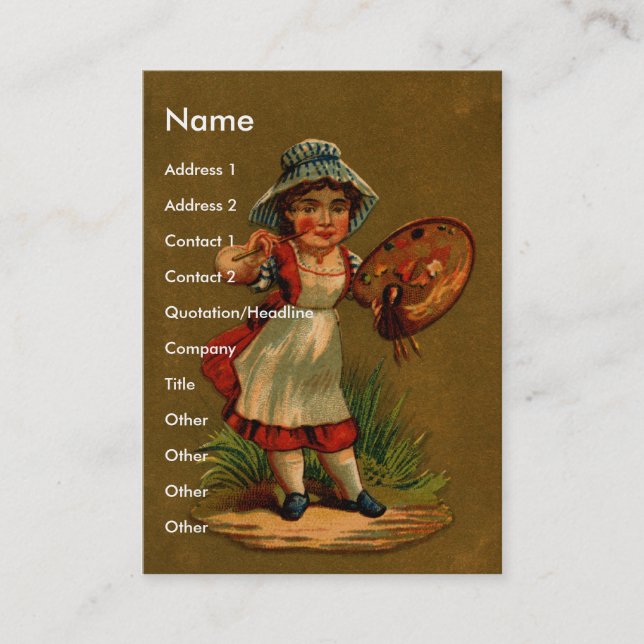 Artist with Paintbrush and Palette Business Card (Front)