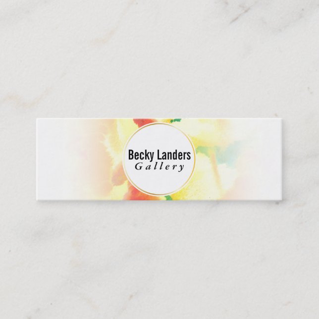 Artiste | Watercolor Fade Mini Business Card (Front)