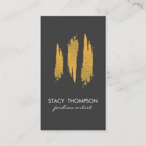 Artistic 3 Faux Gold Brushed Pattern Business Card