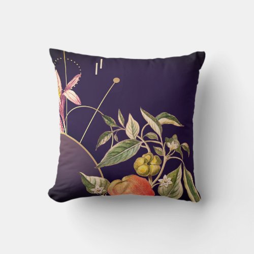 Artistic Abstract Botanical  Capsicum Pepper Throw Pillow