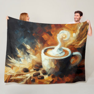 Artistic Abstract Coffee Cup Fleece Blanket