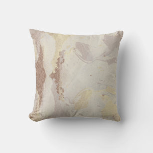 Artistic Abstract Creamy Ivory & Copper Throw Pillow