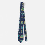 Artistic abstract design tie with rhombus and dots
