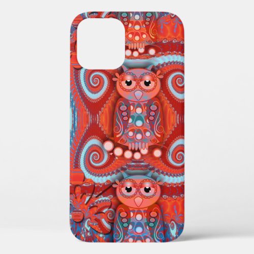 Artistic abstract design with Owls Phone case