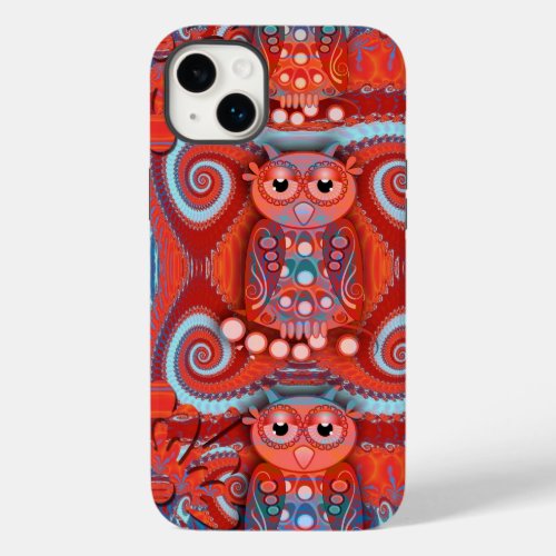 Artistic abstract design with Owls Phone case