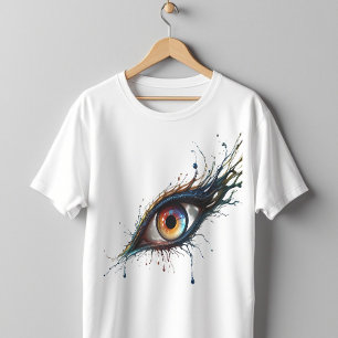 Artistic Abstract Eye with Colorful Paint Splatter T-Shirt