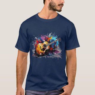 Artistic Abstract Guitar Music Lover's Art T-Shirt