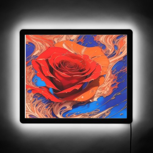 Artistic Abstract Marbled Rose   LED Sign
