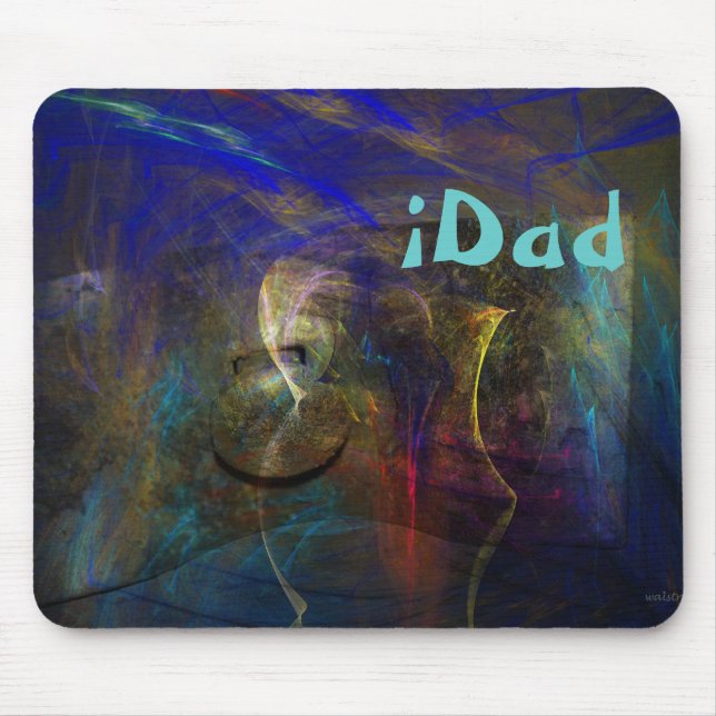 Artistic abstract Mousepad with custom iDad text (Front)