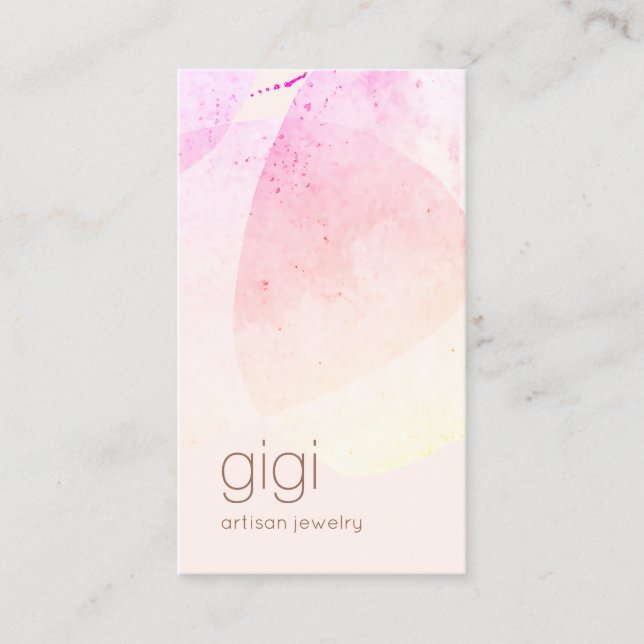 Artistic Abstract Ombre Watercolor Business Card (Front)
