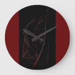 ARTISTIC ABSTRACT RED AND BLACK ROUND WALL CLOCK