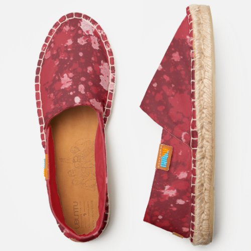 Artistic Abstract Red Watercolor Paint Splatters Espadrilles