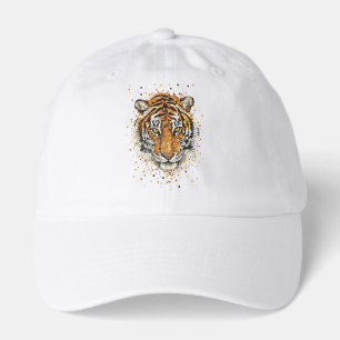 Artistic Abstract Splatter Tiger Face Wildlife Hat