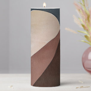 Artistic abstract watercolor painting pillar candle