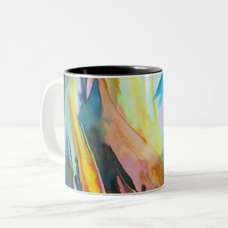 Artistic abstract watercolor painting Two-Tone coffee mug