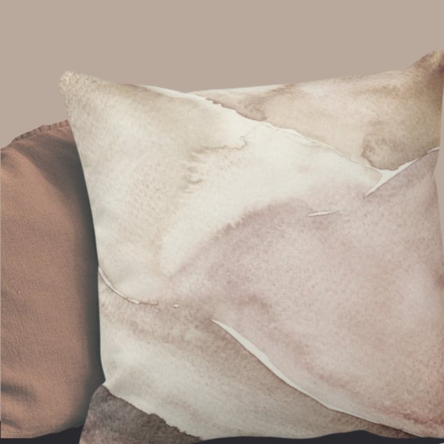 Artistic Abstract Watercolor Pattern | Neutral Throw Pillow (Creator Uploaded)