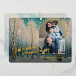 Artistic Abstract Winter Wonderland Art Gold Foil Holiday Card