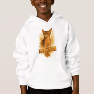 Artistic Abyssinian Cat Illustration Watercolor Hoodie