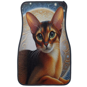 Artistic Abyssinian Cat, Modern Abyssinian Kitten Car Floor Mat