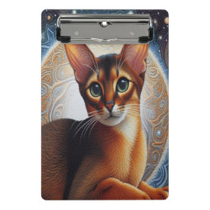 Artistic Abyssinian Cat,  Modern Abyssinian Kitten Mini Clipboard