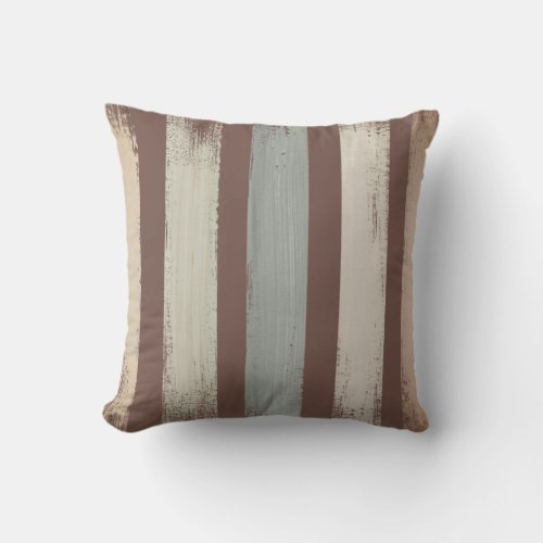 Artistic Acrylic Stripes  Earth Tones Throw Pillow