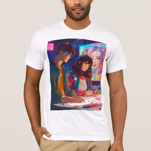 Artistic Adventures in a 90s Anime Universe T_Shirt