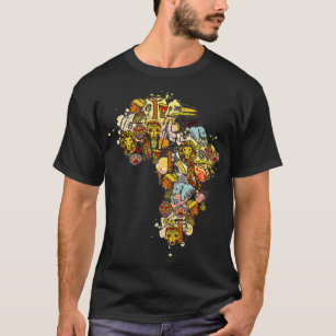 Artistic african map black history month African A T-Shirt