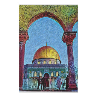 Artistic Al Aqsa Mosque Poster Faux Canvas Print