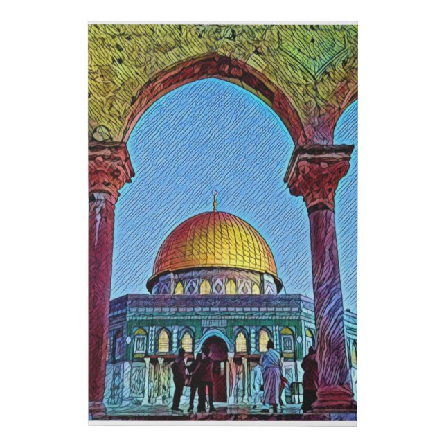 Artistic Al Aqsa Mosque Poster Faux Canvas Print (Front)